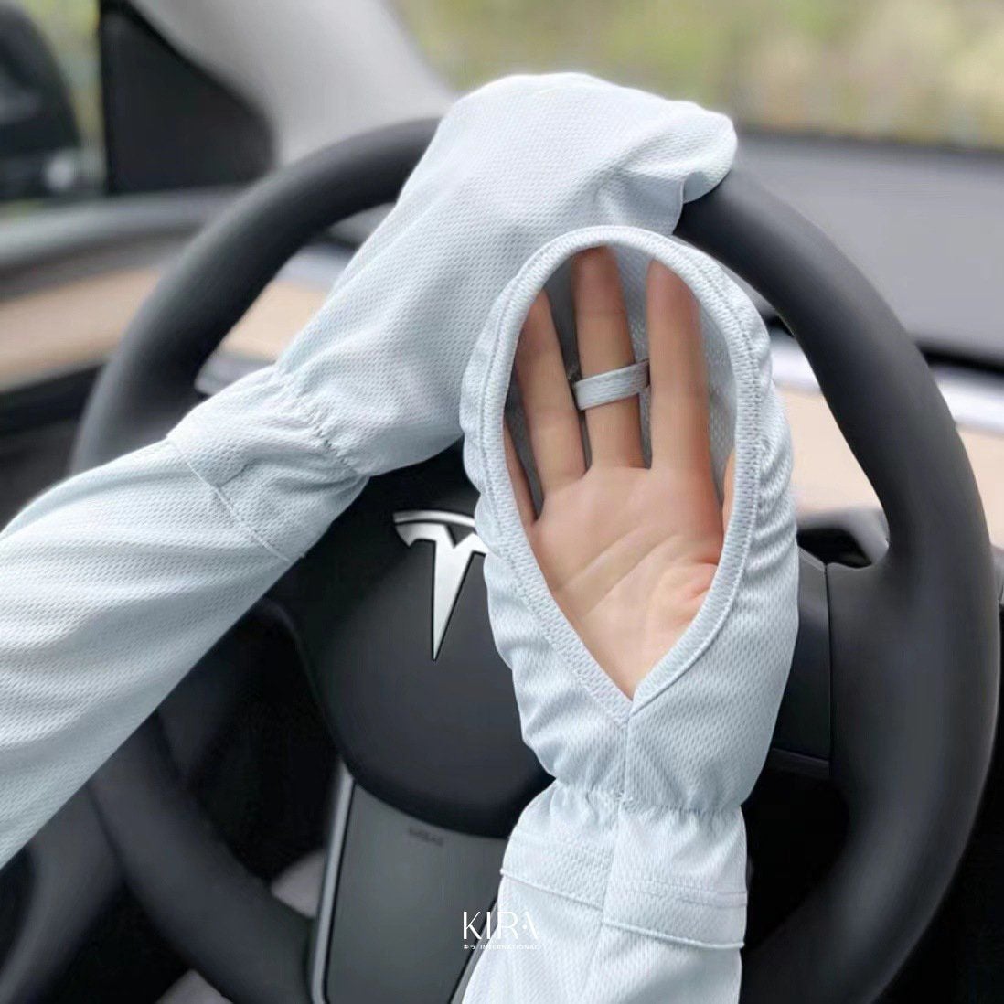  Găng Tay Chống Nắng Lái Xe Ô Tô Nam Nữ, Găng Tay Dài Che Nắng UPF50+ Vải Thun Lạnh Co Giãn Bảo Vệ Da Tay Mùa Hè 