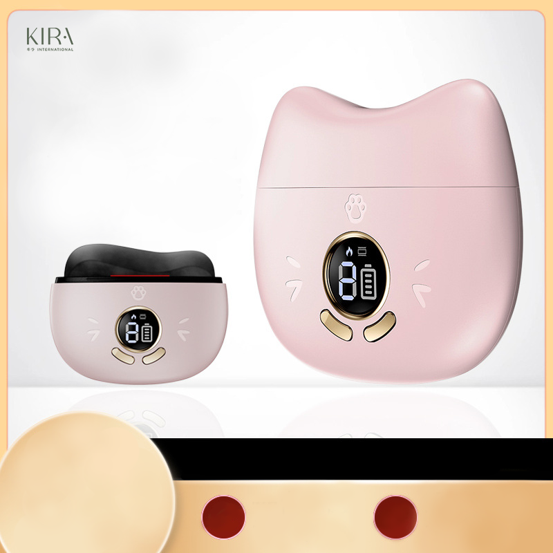  Guasha điện với đá Bianstone dụng cụ làm đẹp nâng cơ mặt, cạo gió, đả thông kinh lạc vai và cổ, chế độ EMS và làm nóng tăng cường hiệu quả 