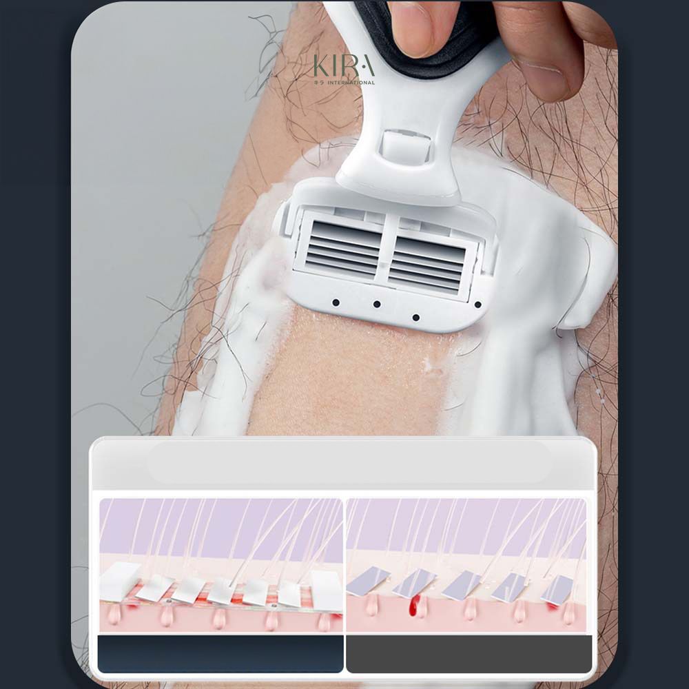  Dao cạo râu nam Whityle 5 lưỡi cao cấp, kèm hộp đựng tiện lợi, cạo sạch râu an toàn không trầy xước 