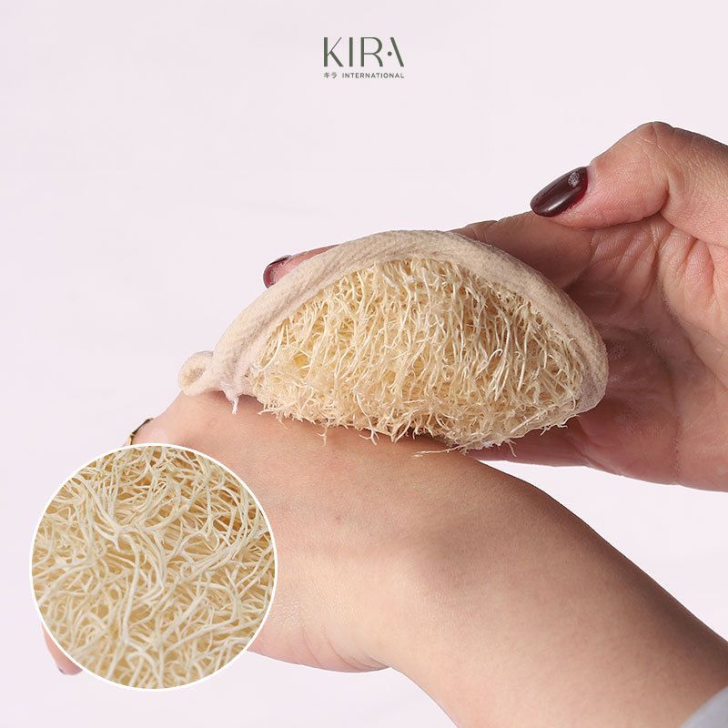  Miếng rửa mặt xơ mướp tự nhiên hình tròn đường kính 8,5cm giúp tẩy tế bào chết, làm sạch sâu, chăm sóc da mặt 