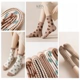  Tất Len Dài Nữ Giữ Ấm Mùa Đông – Nhiều Màu Nhiều Mẫu Dễ Thương, Họa Tiết Gấu Cây Caro 