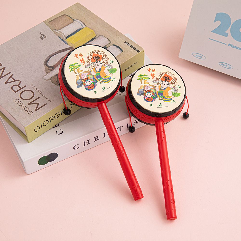  Trống lắc tay mini Trung Thu cho bé – đồ chơi âm nhạc truyền thống, trống lắc gõ nhịp vui nhộn 