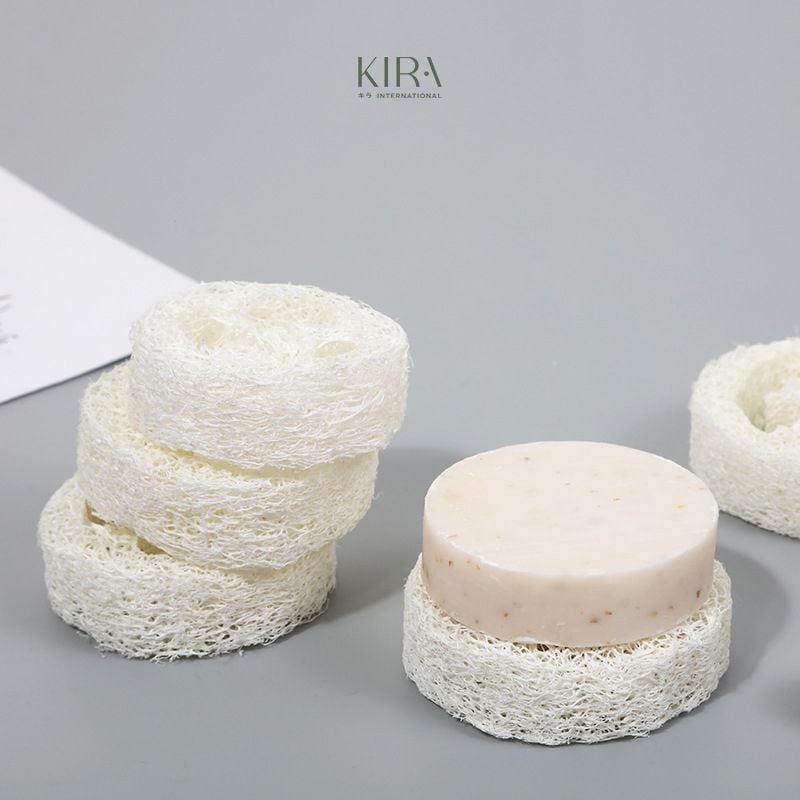  Miếng xơ mướp tắm rửa tẩy tế bào chết thiên nhiên tròn 5-7cm 