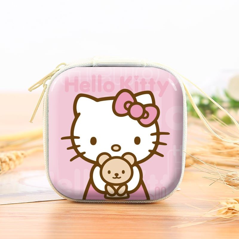  Túi Ví đựng tiền xu, chun buộc tóc, đồ chơi, có dây kéo dễ thương bằng thiếc cho trẻ em 