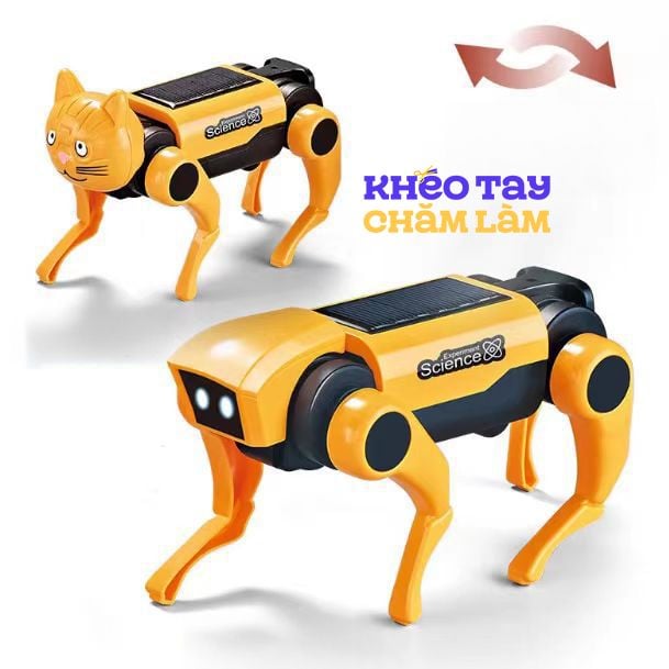  Đồ chơi lắp ráp robot chó mèo cơ khí DIY – mô hình chạy năng lượng mặt trời cho bé 