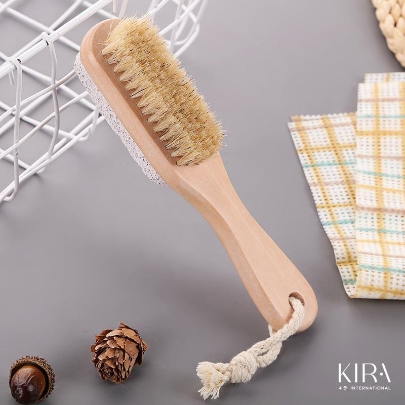  Bàn chải gỗ lông mềm tắm khô – Tẩy tế bào chết toàn thân, massage cơ thể thư giãn tại nhà 