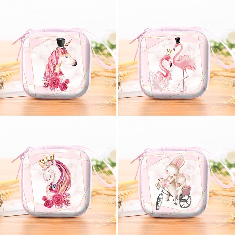  Túi Ví đựng tiền xu, chun buộc tóc, đồ chơi, có dây kéo dễ thương bằng thiếc cho trẻ em 