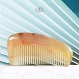  Lược massage sừng trâu tự nhiên cao cấp | Lược chải đầu dày răng mịn chống rụng tóc giảm gãy rối 