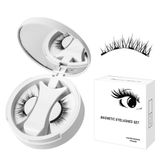  Mi từ tính kiểu tự nhiên & dày, không cần keo, tiện lợi, dễ mang theo, hộp gồm kẹp mi 