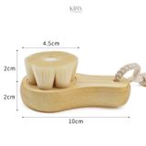  Dụng cụ chải khô massage mặt cán gỗ lông mịn hình hoa mai | Bàn chải rửa mặt thủ công làm sạch sâu tẩy tế bào chết, lưu thông khí huyết, làm mịn da 