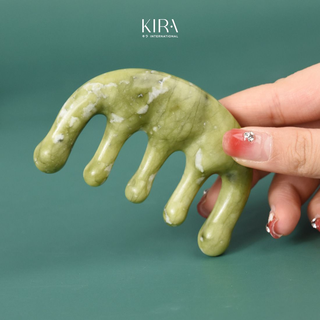  Lược Massage Đầu Đá Ngọc Bích cao cấp - Bí Quyết Thư Giãn & Làm Đẹp Từ Đá Quý Tự Nhiên– Dụng Cụ Massage Giảm Căng Thẳng, Kích Thích Tuần Hoàn, Nuôi Dưỡng Da Đầu Khỏe Mạnh 