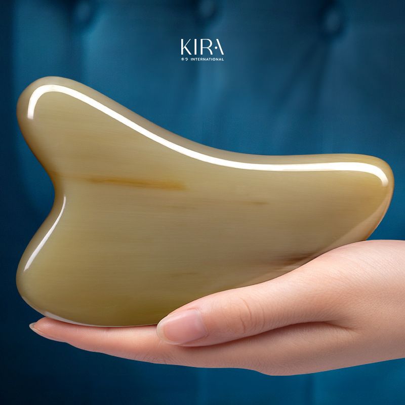  Dụng cụ massage gua sha sừng trâu tự nhiên | Bảng cạo gió mặt & body, thanh lăn bấm huyệt giảm đau thư giãn 