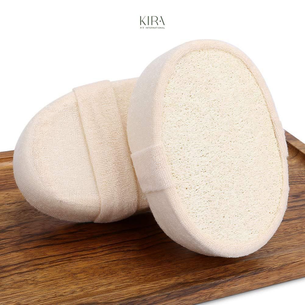 Miếng tắm xơ mướp kèm vải cotton mềm mại – Tẩy tế bào chết toàn thân – Nhanh mềm khi gặp nước – Miếng chà lưng và găng t 