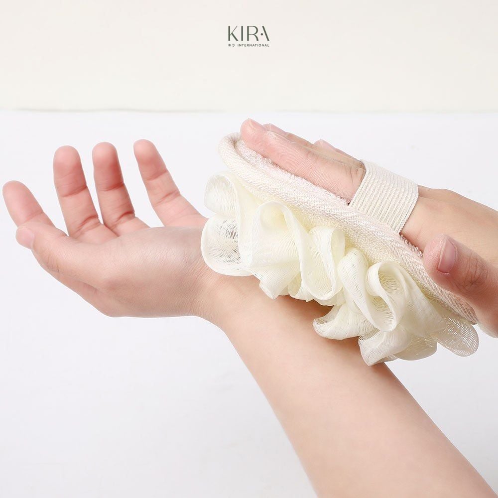  Miếng tắm xơ mướp kèm vải cotton mềm mại – Tẩy tế bào chết toàn thân – Nhanh mềm khi gặp nước – Miếng chà lưng và găng t 