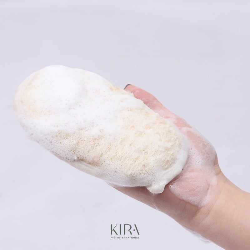  Miếng tắm tẩy da chết bằng xơ mướp tự nhiên hình bầu dục kích thước 12x8cm giúp làm sạch tế bào chết, massage chăm sóc da nhẹ nhàng thư giãn 