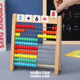  Bàn tính gỗ học toán cho bé – đồ chơi giáo dục sớm, bàn tính hạt màu sắc rèn luyện tư duy 
