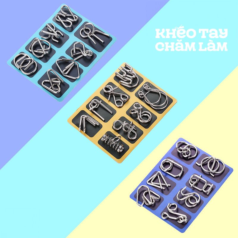  Đồ chơi trí tuệ tháo gỡ khóa sắt – trò chơi câu đố xếp hình logic cho bé 7-14 tuổi 