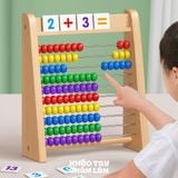  Bàn tính gỗ học toán cho bé – đồ chơi giáo dục sớm, bàn tính hạt màu sắc rèn luyện tư duy 