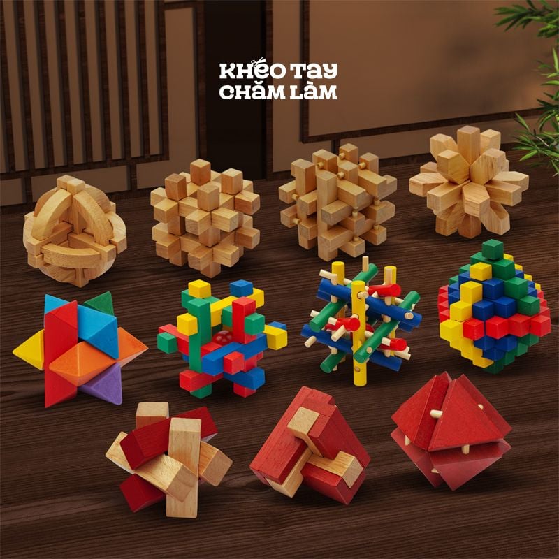  Đồ chơi trí tuệ Khóa gỗ Kong Ming Luban – trò chơi gỗ tháo lắp thông minh cho người lớn và thiếu niên 
