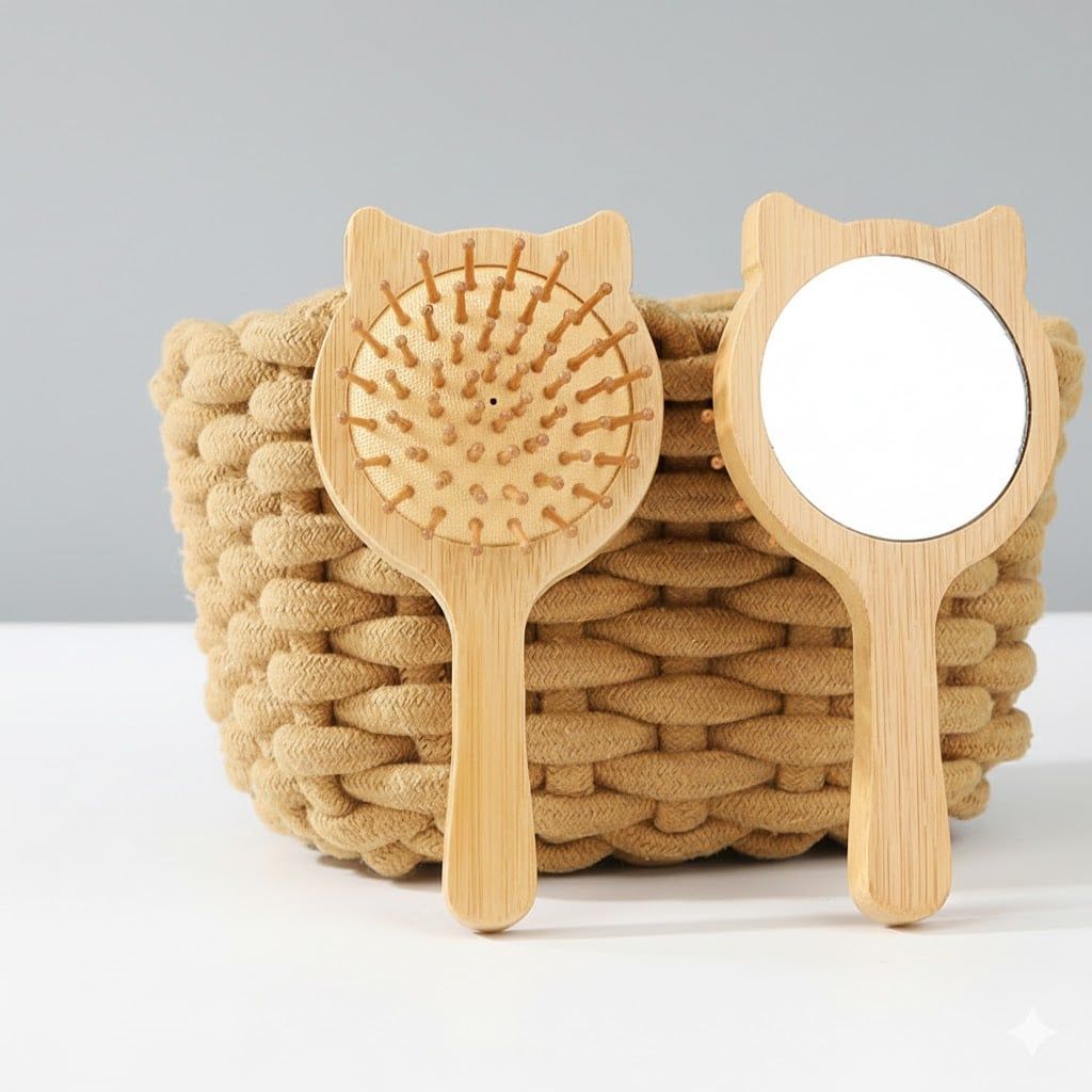  Lược mèo tích hợp gương soi đa năng tiện lợi giúp chải thông kinh lạc, thư giãn da đầu 