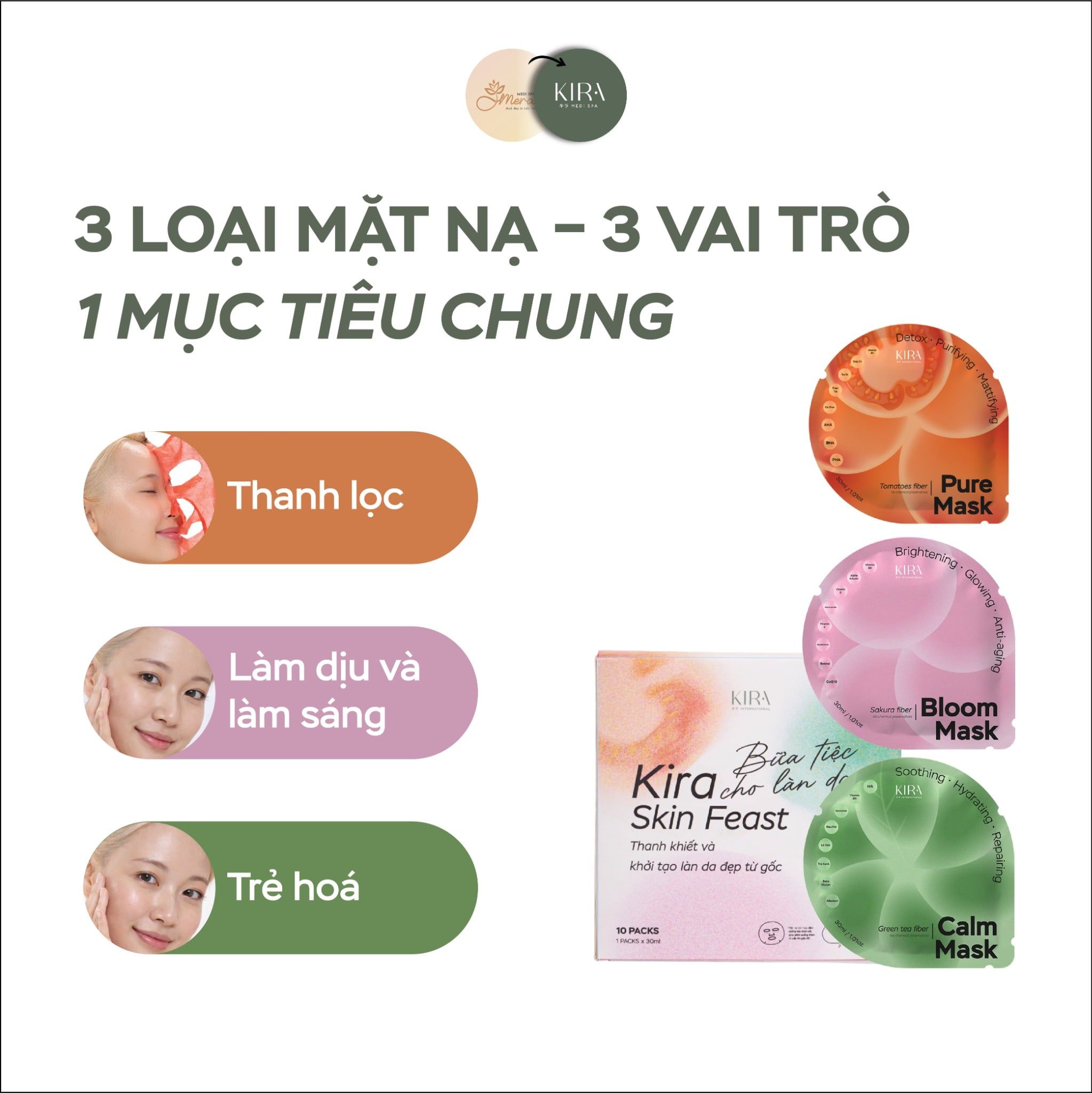  Kira Skin Feast (Bữa tiệc cho làn da) - thanh khiết và khởi tạo làn da đẹp từ gốc 