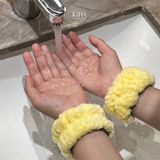  Set phụ kiện rửa mặt trái dứa 3 món – Băng đô, cổ tay, bờm tóc dễ thương, chất mềm mịn, chống nước chảy tay áo 