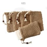  Túi đựng xà phòng tắm sợi gai/lưới lanh tự nhiên | Tạo bọt mịn – Tẩy tế bào chết – Treo thơm phòng 