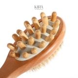  Bàn chải tắm khô 2 mặt gỗ tự nhiên – Tẩy tế bào chết & massage thư giãn toàn thân 
