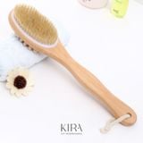  Bàn chải tắm massage cán dài và cọ khô toàn thân bằng gỗ – Tẩy tế bào chết, cải thiện lưu thông máu, spa tại nhà 