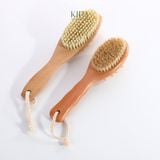  Bàn chải tắm khô 2 mặt gỗ tự nhiên – Tẩy tế bào chết & massage thư giãn toàn thân 