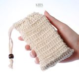  Túi đựng xà phòng tắm sợi gai/lưới lanh tự nhiên | Tạo bọt mịn – Tẩy tế bào chết – Treo thơm phòng 