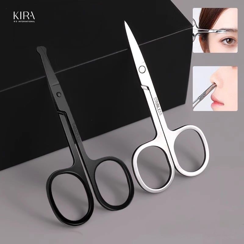  Kéo tỉa lông mày inox đầu tròn đầu nhọn – Kéo cắt tỉa lông mũi, chân mày mini an toàn không rỉ 
