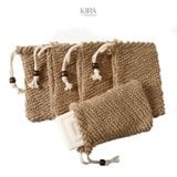  Túi đựng xà phòng tắm sợi gai/lưới lanh tự nhiên | Tạo bọt mịn – Tẩy tế bào chết – Treo thơm phòng 