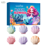  Set bóng muối tắm hình vỏ sò SADOER, muối tắm làm sạch dịu nhẹ, an toàn thân thiện với da, quà tặng dễ thương đặc biệt cho bé gái 