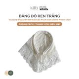  Băng đô ren trắng, khăn đội đầu, khăn tam giác kiểu Pháp, khăn vuông phong cách 
