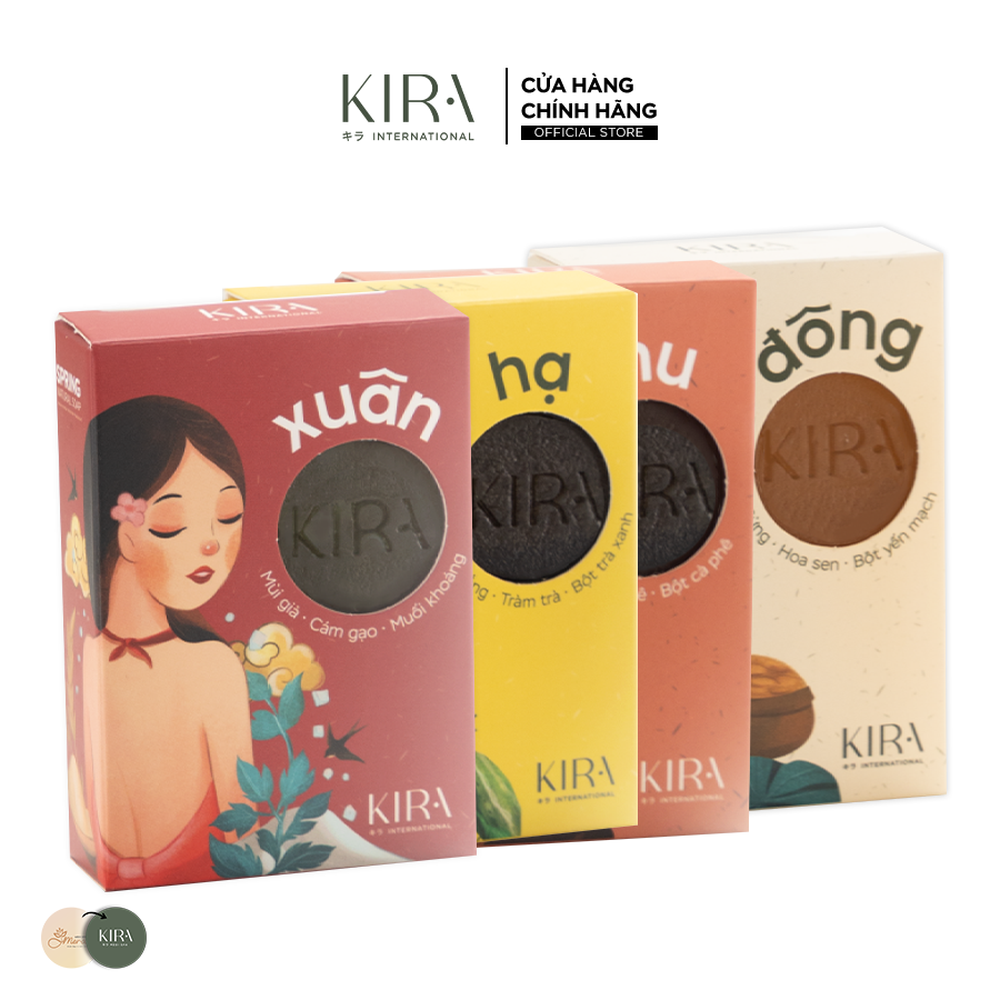  Xà bông thiên nhiên 4 mùa Xuân - Hạ - Thu - Đông hữu cơ 100% thanh lọc cơ thể, nuổi dưỡng làn da 