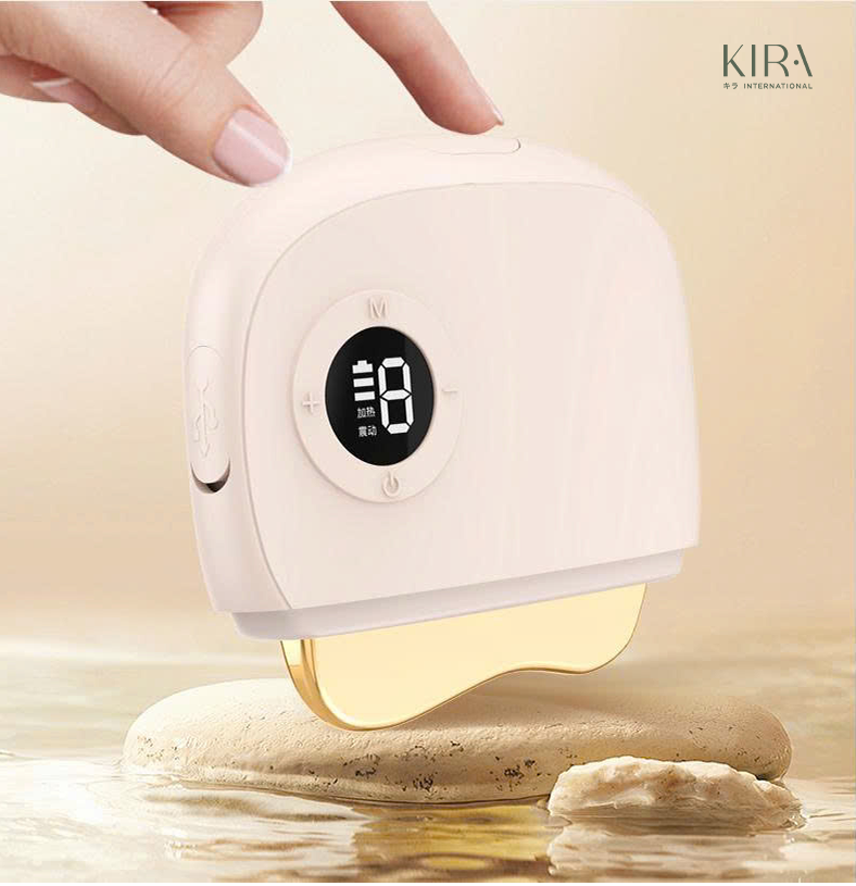  Guasha điện massage mạ đồng có cổng phun tinh dầu tiện dụng 