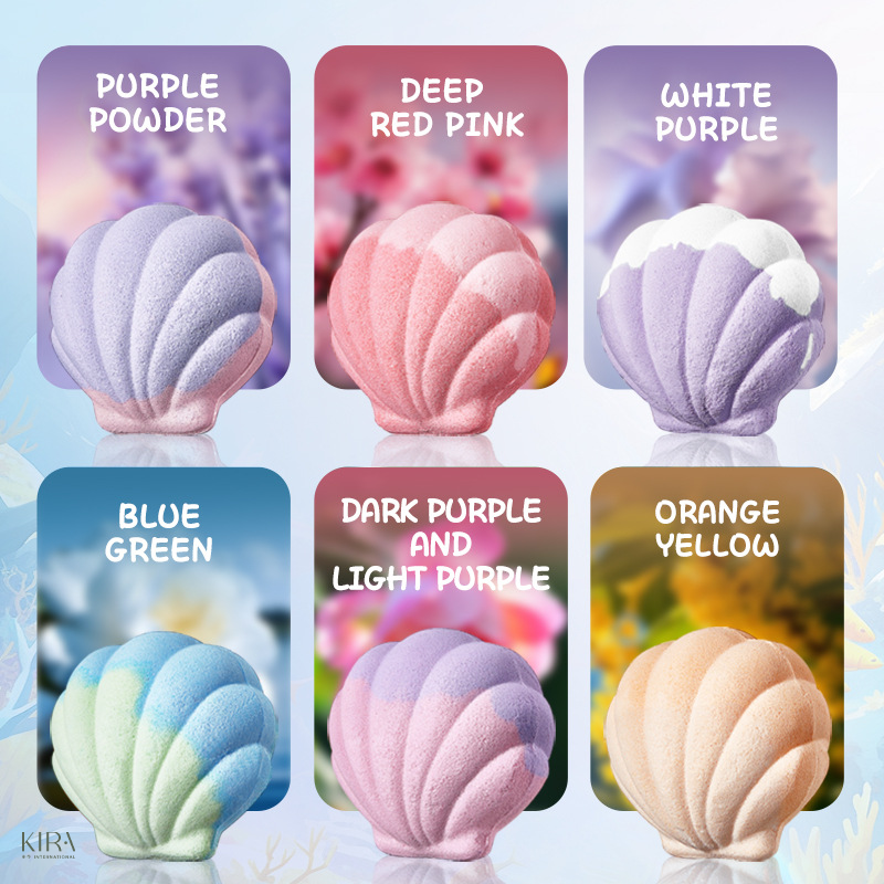  Set bóng muối tắm hình vỏ sò SADOER, muối tắm làm sạch dịu nhẹ, an toàn thân thiện với da, quà tặng dễ thương đặc biệt cho bé gái 