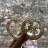  Miếng xơ mướp tắm rửa tẩy tế bào chết thiên nhiên tròn 5-7cm 