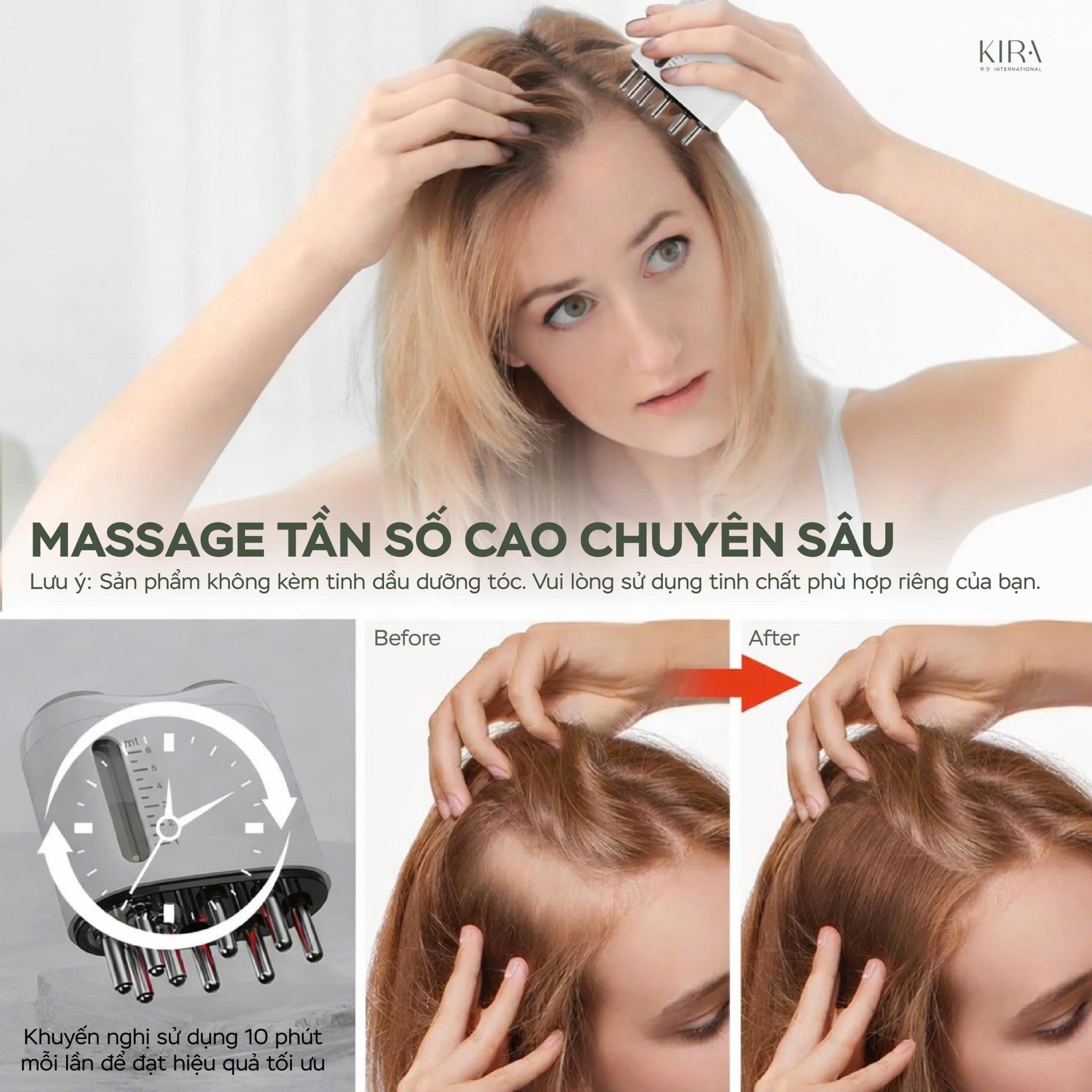  Lược massage đẩy tinh chất mọc tóc Ikumo Plus - đả thông kinh lạc, thư giãn da đầu 