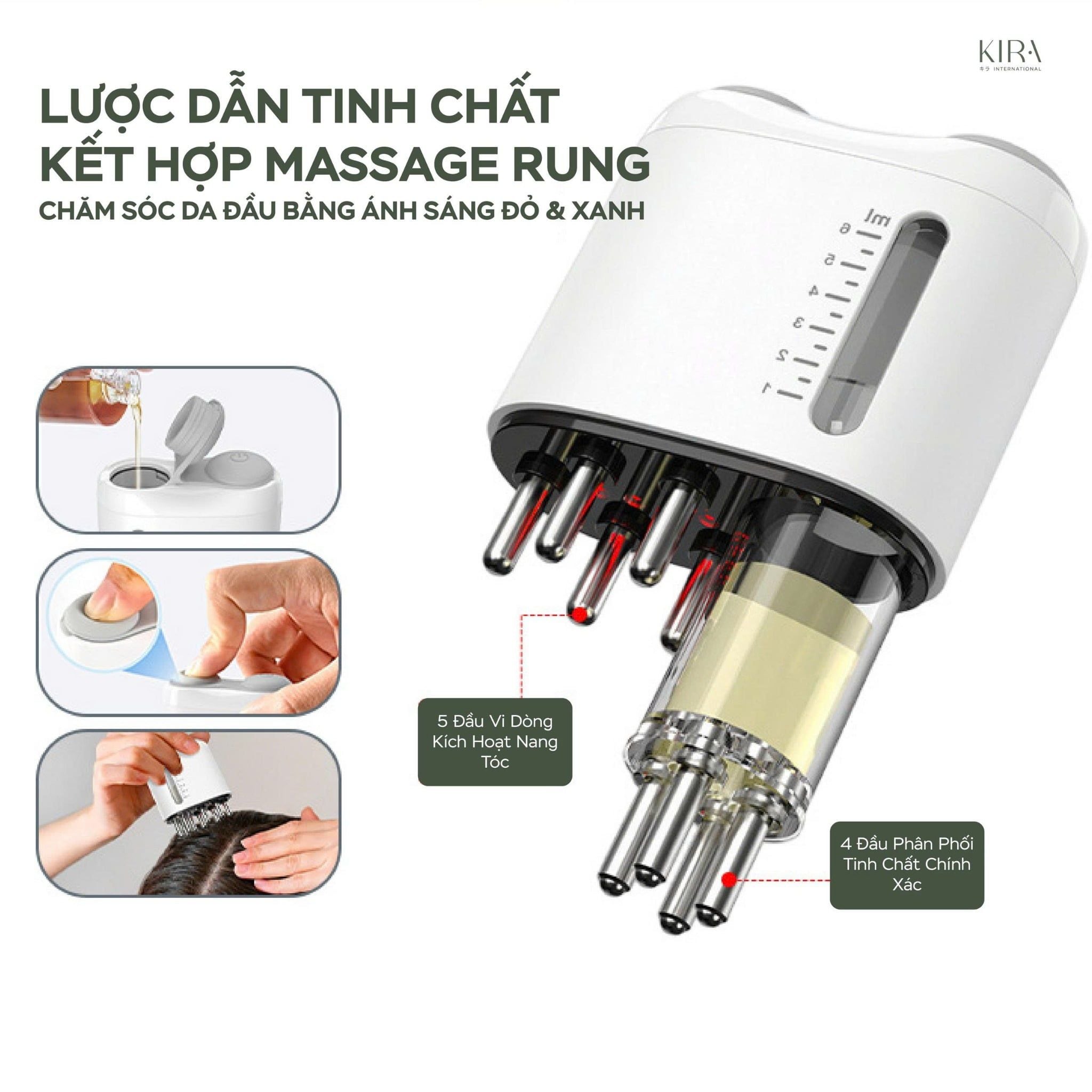  Lược massage đẩy tinh chất mọc tóc Ikumo Plus - đả thông kinh lạc, thư giãn da đầu 