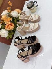 Sandal gót vuông gỗ S914