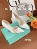 Cao gót nhọn da trơn hở eo GIAYCUOI C048