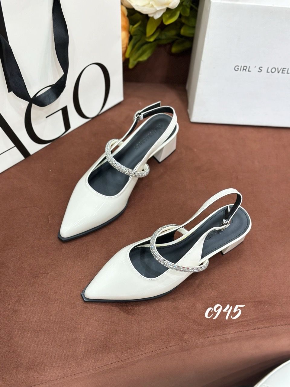 Cao gót vuông hở gót C945