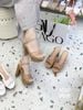 Sandal gót vuông đế giả gỗ 11P S732