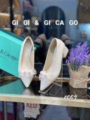 Cao gót vuông kim tuyến GIAYCUOI C064