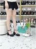 Cao gót vuông hở gót GIAYCUOI C704