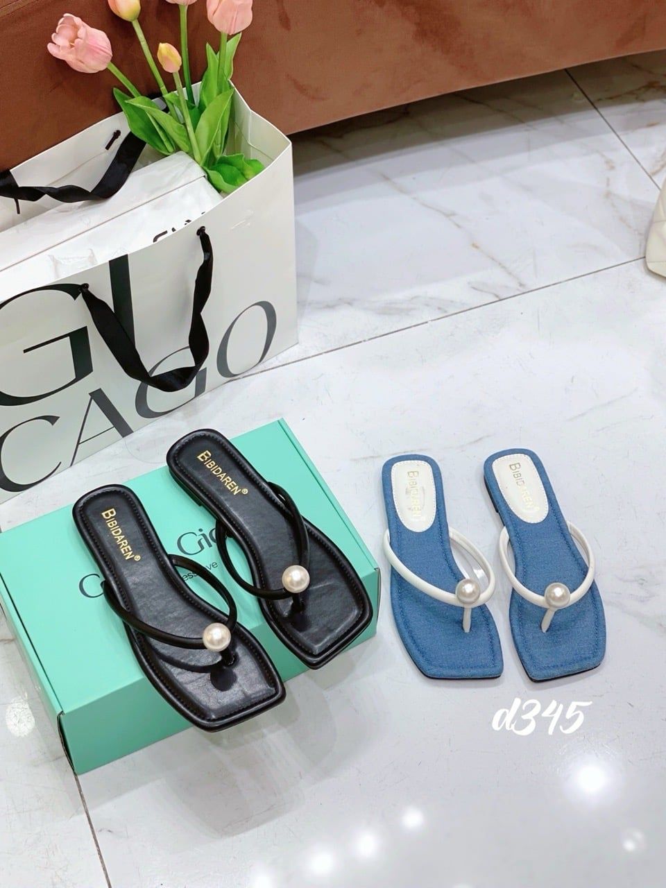Dép kẹp ngọc D345