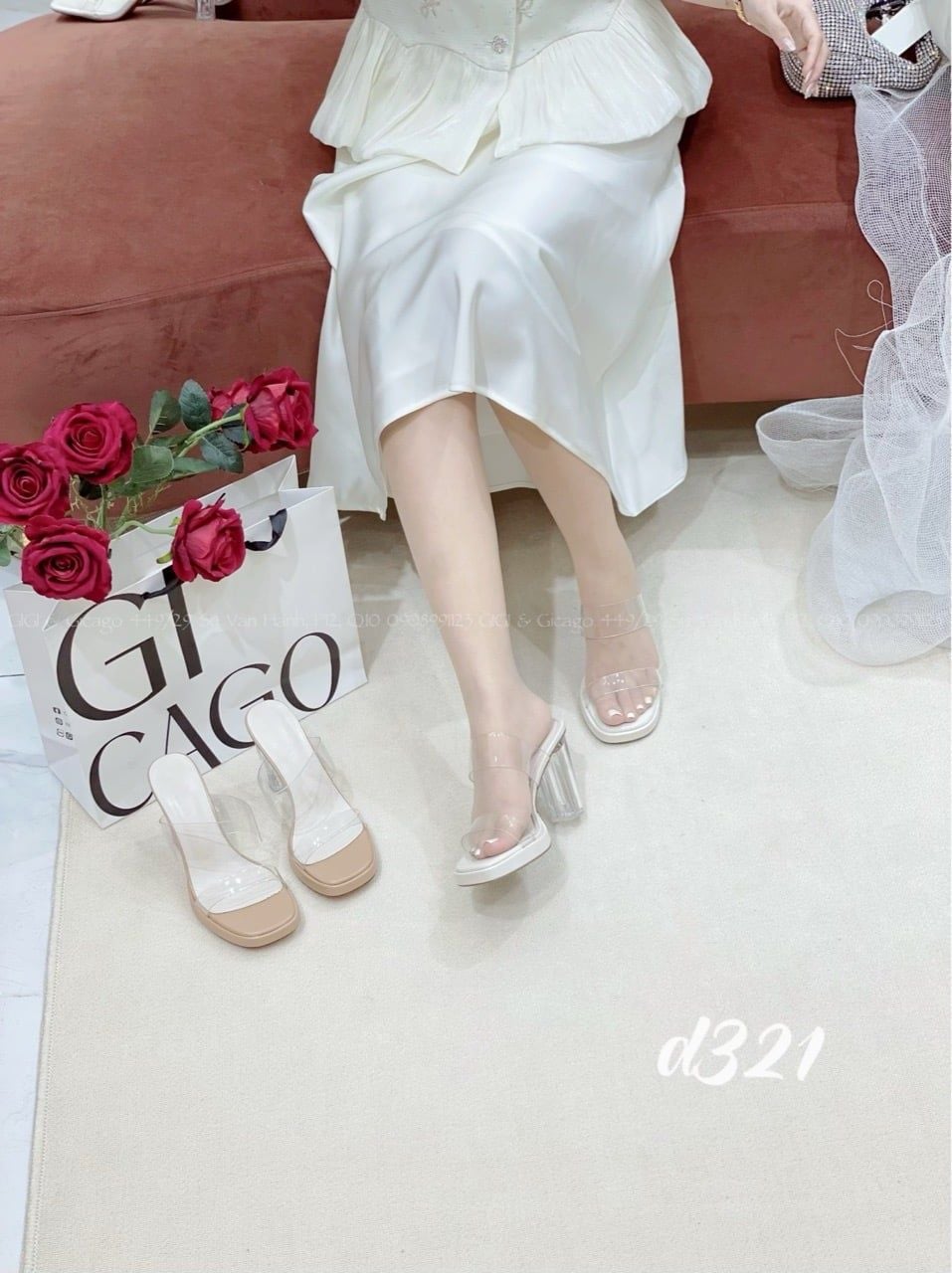 Guốc gót vuông D321
