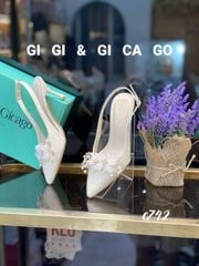 Cao gót nhọn hở gót kim tuyến GIAYCUOI C742